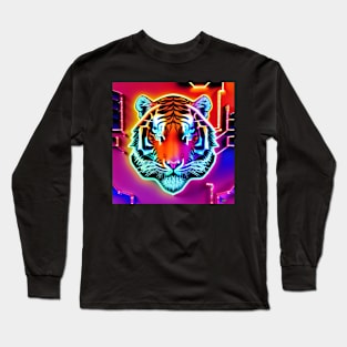 Trippy Psychedelic Neon Tigers 10 Long Sleeve T-Shirt